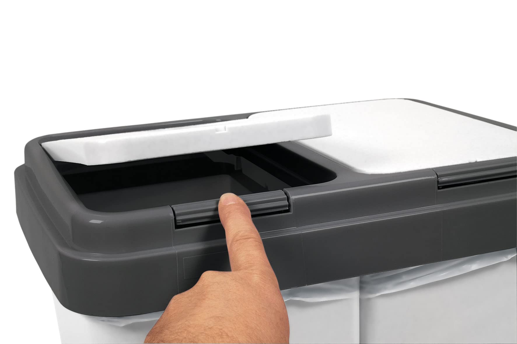 Alpfa Müllbehälter 2 x 25 L Duo Bin grau granit Made in Europe