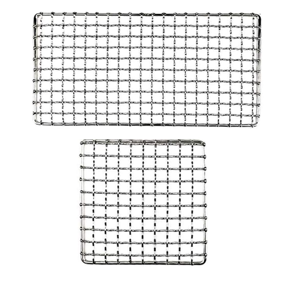 Peosaard Barbecue Camping Pot Rack Stainless Steel Camping Grill Net Bushcraft Firewood Grill 2PCS,Stainless Steel Grill Net