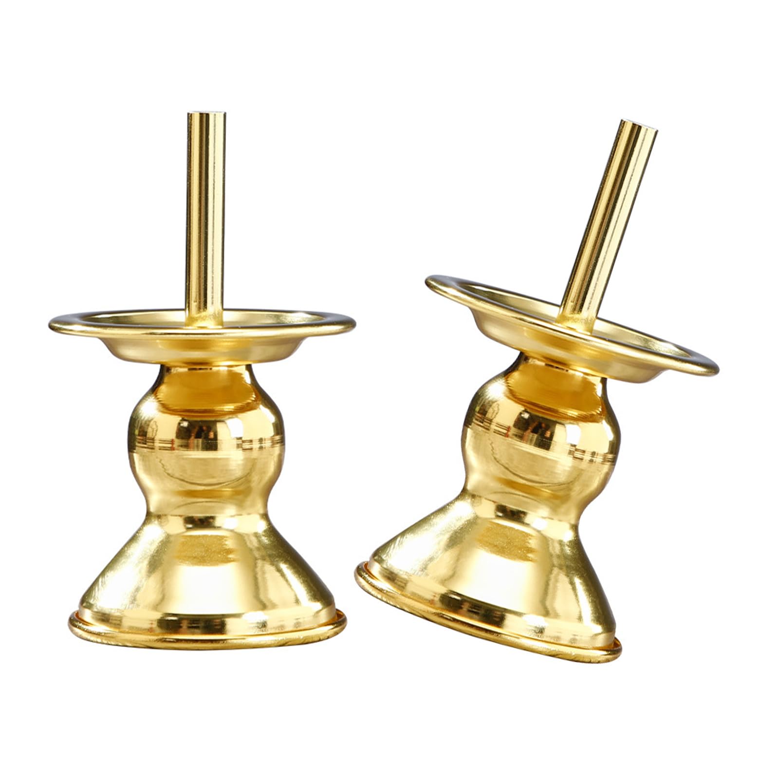 ordinarYone Set of 2 Alloy Spiritual Candleholders Multipurpose Devotional Decors for Candesticks