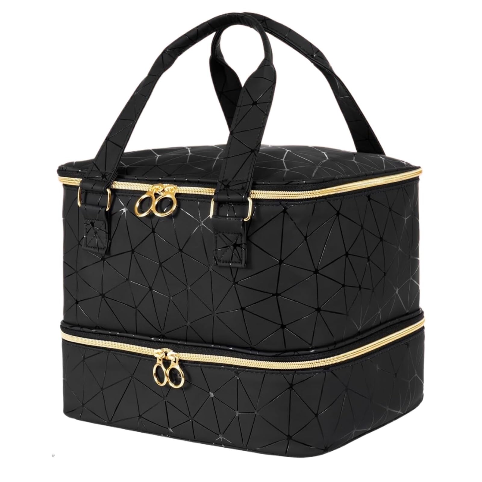NMGMJQ Nail Polish Organizer Multifunctional Nail Polish Storage Bag Portable Essential Oil Box Nail Supplies Black