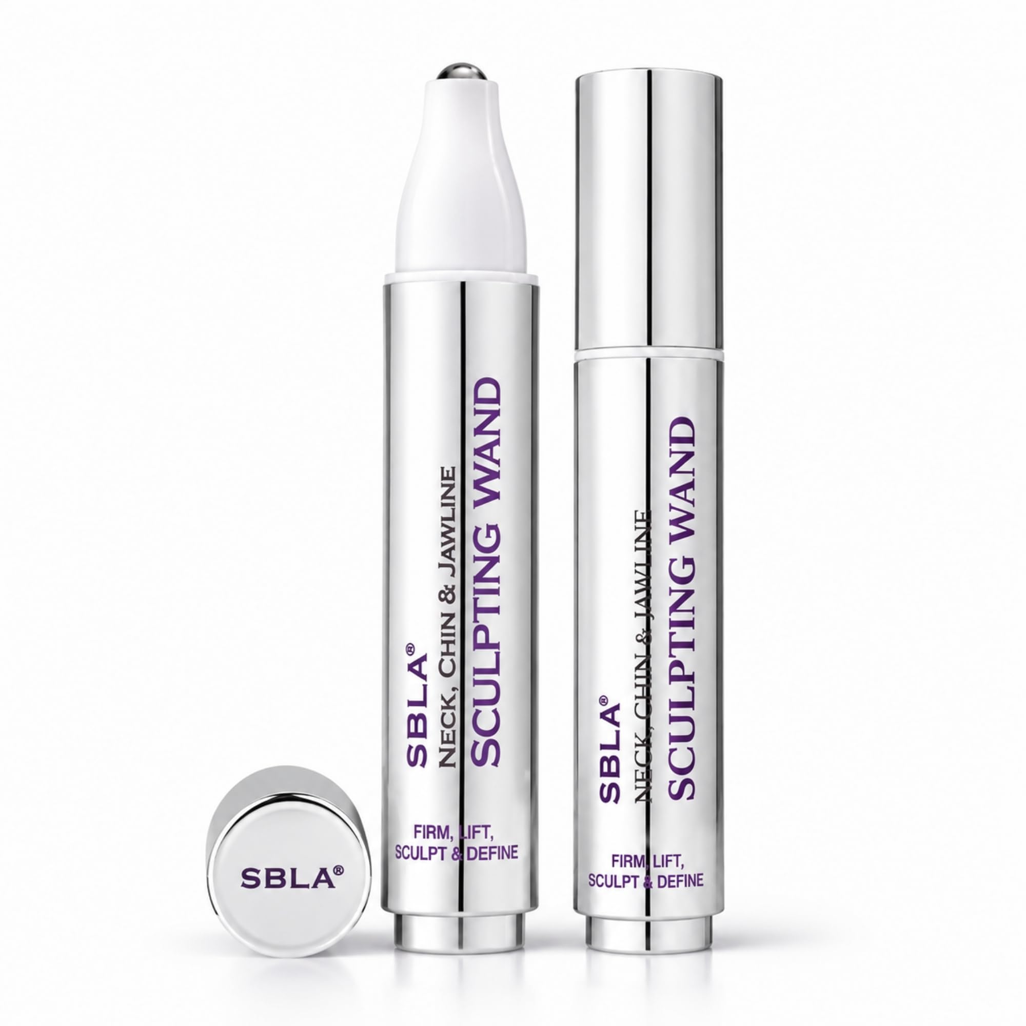 SBLA Beauty - Neck, Chin & Jawline Sculpting Wand - Pack of 2 *0.7 Fl Oz / 20mL - Lifts & Firms the Neck, Chin, Jawline & Decollete - Reduces Lines & Wrinkles - Smooths, Tightens Sagging Skin
