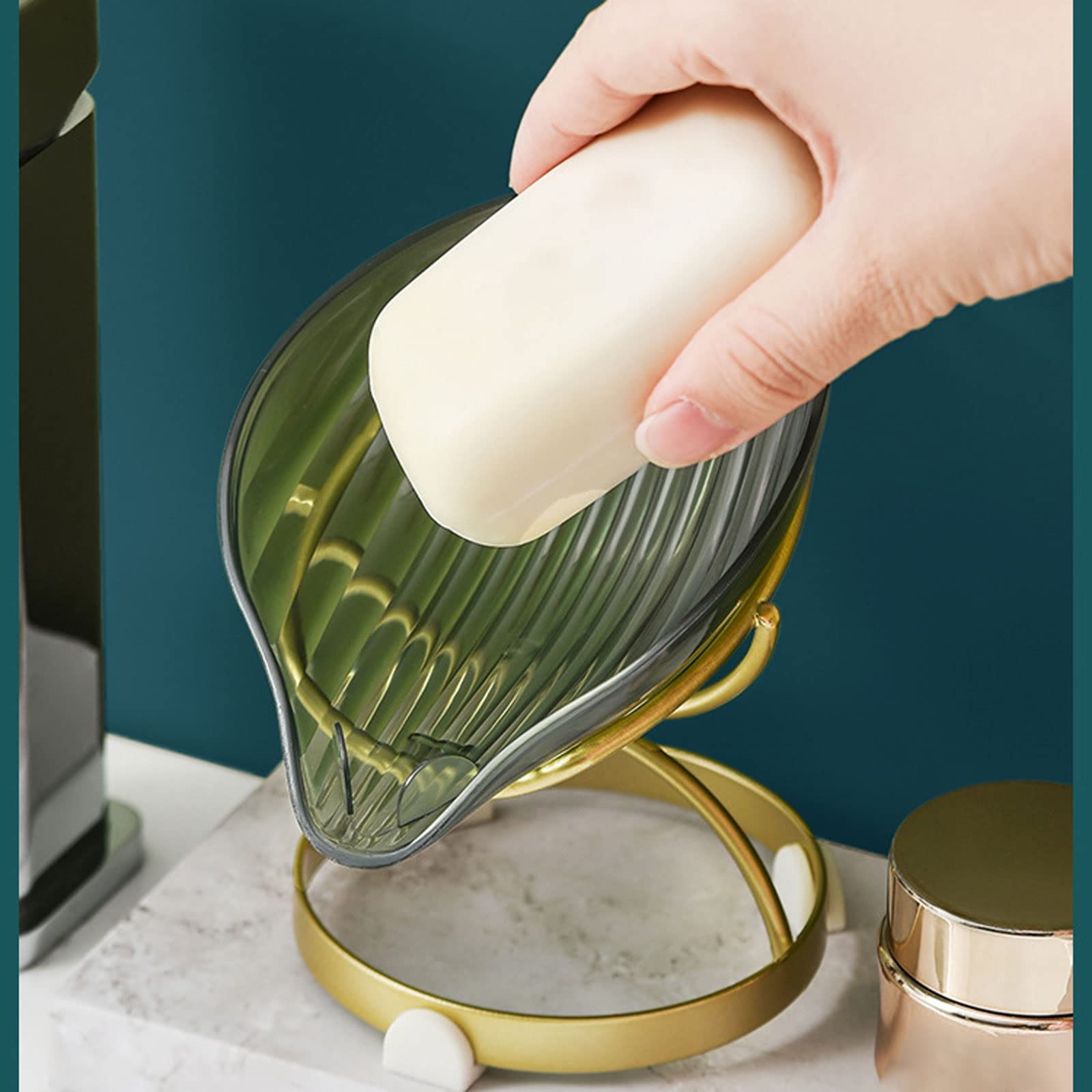 Jabonera con Base Engrosada Mejorada, Bandeja de jabón con Forma de Hoja, Creativa y Decorativa, de plástico, para Ducha, baño y Cocina
