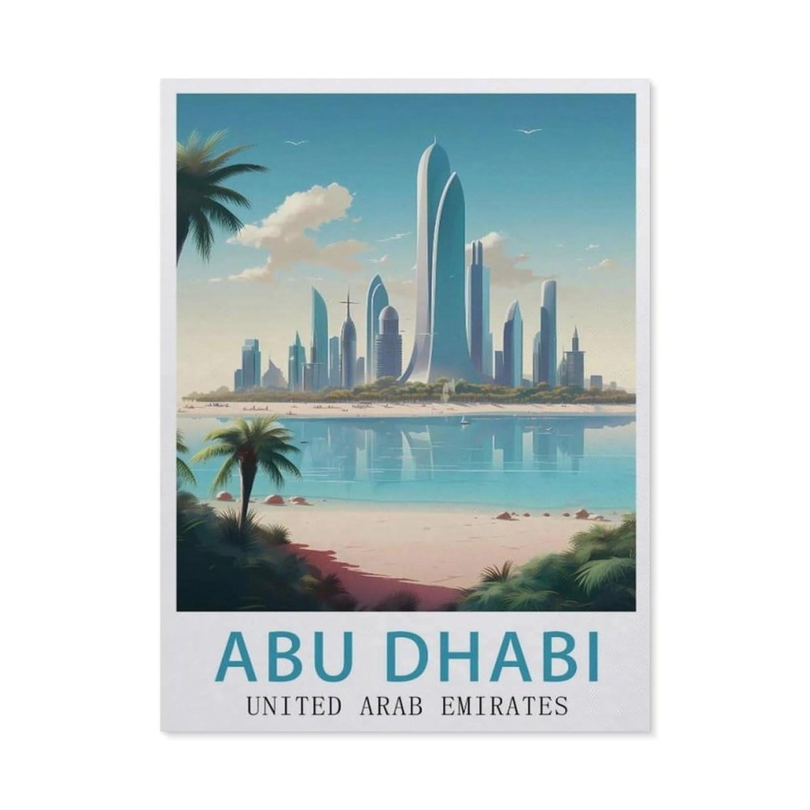 Plaque vintage métal Abu Dhabi décoration maison cuisine ferme 30x40