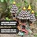 VP Home Pinecone Fairy Cottage Solar Light for Home and Outdoor Decor, Pinecone Cottage Solar Powered Flickering LED Garden Light Fairy Cottage Backyard Halloween Decoration