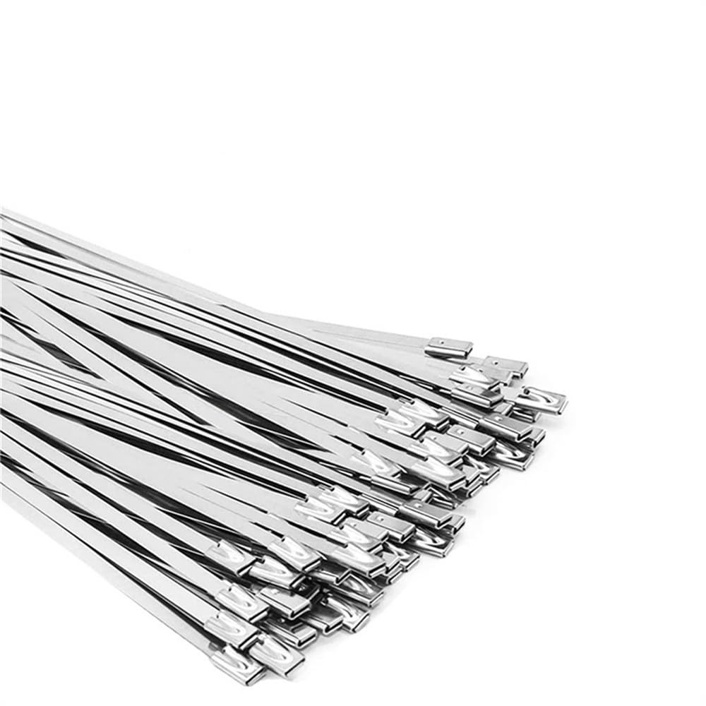 self-Locking Cable tie, Stainless Steel Cable Ties 100pcs Multiple Sizes(4.6x100mm X100pcs)