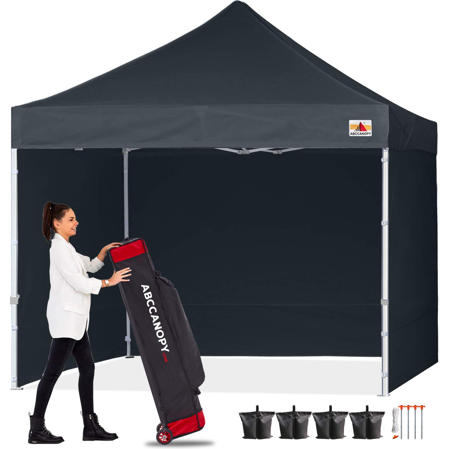 ABCCANOPY Ez Pop Up Canopy Tent with Sidewalls 10x10 Commercial -Series