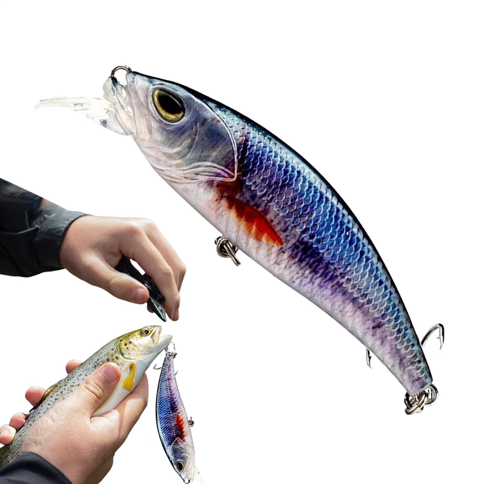 Esca robotica per pesca | Esca ricaricabile USB | Esca vibrante con illuminazione a LED per trote e pesca notturna in lago
