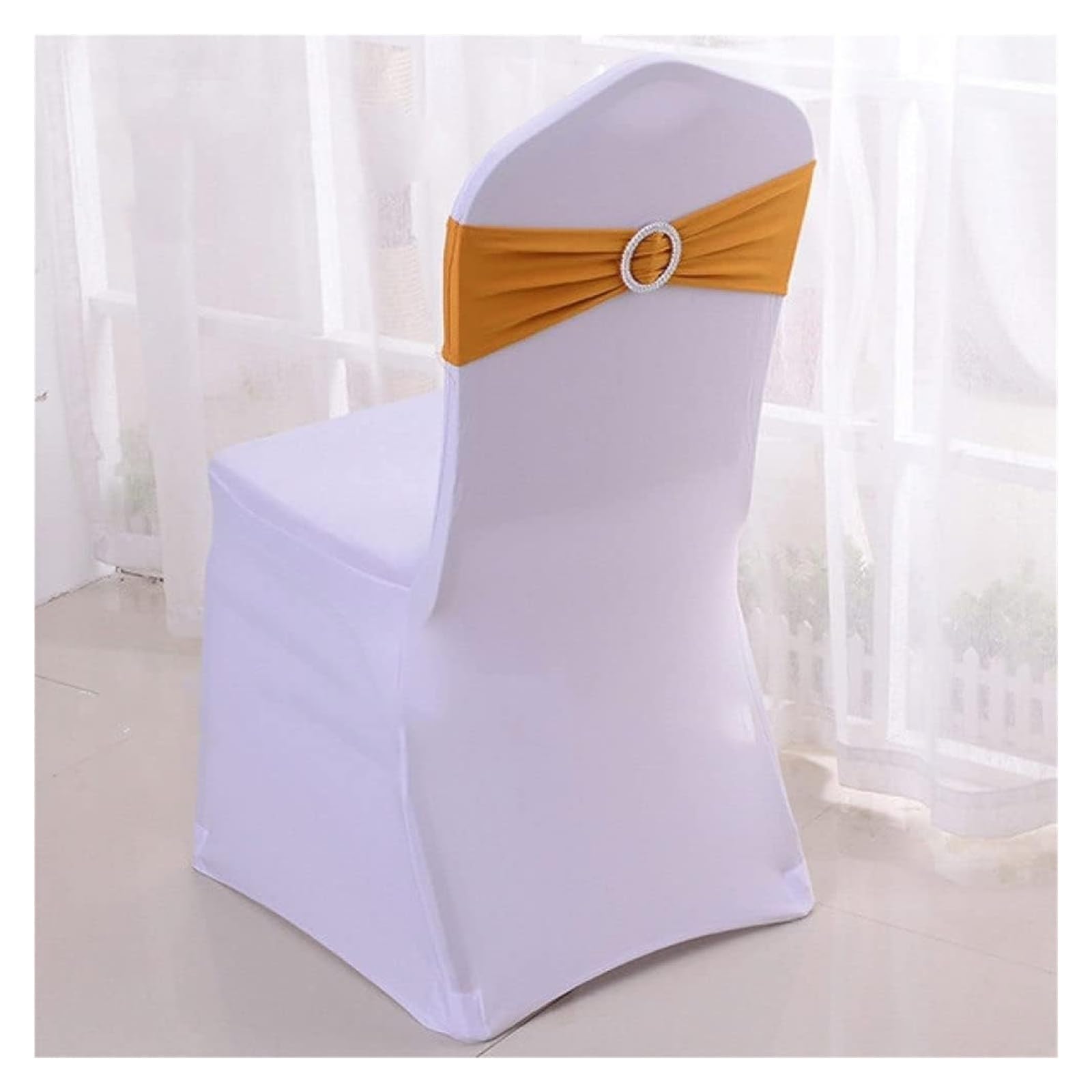 RZQVHBKXWGT chair sashes,50Pcs Elastic Spandex Chair Bands With Buckle Solider Stretch Bow Sashes Wedding Knot Banquet Christmas,red,China (Color : Wit, Size China)(Onecolor)