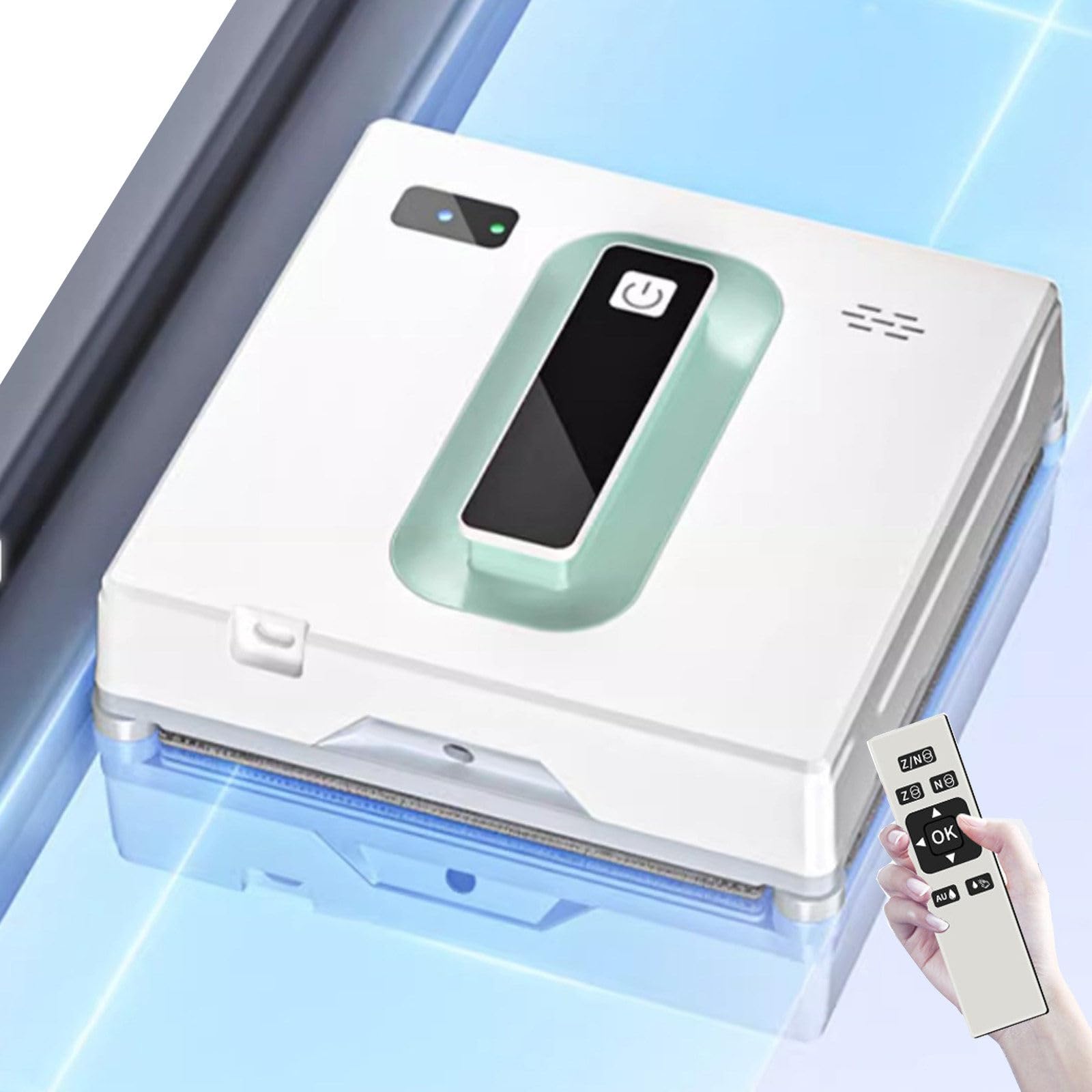 Robot Limpiador De Ventanas Con Doble Rociador De Agua, Robot De Limpieza De Vidrio Inteligente De 2500 Pa, Aspirador De Ventanas Con Tanque De Agua De 50 Ml/Cuerpo Ultrafino De 6,8 Cm,White
