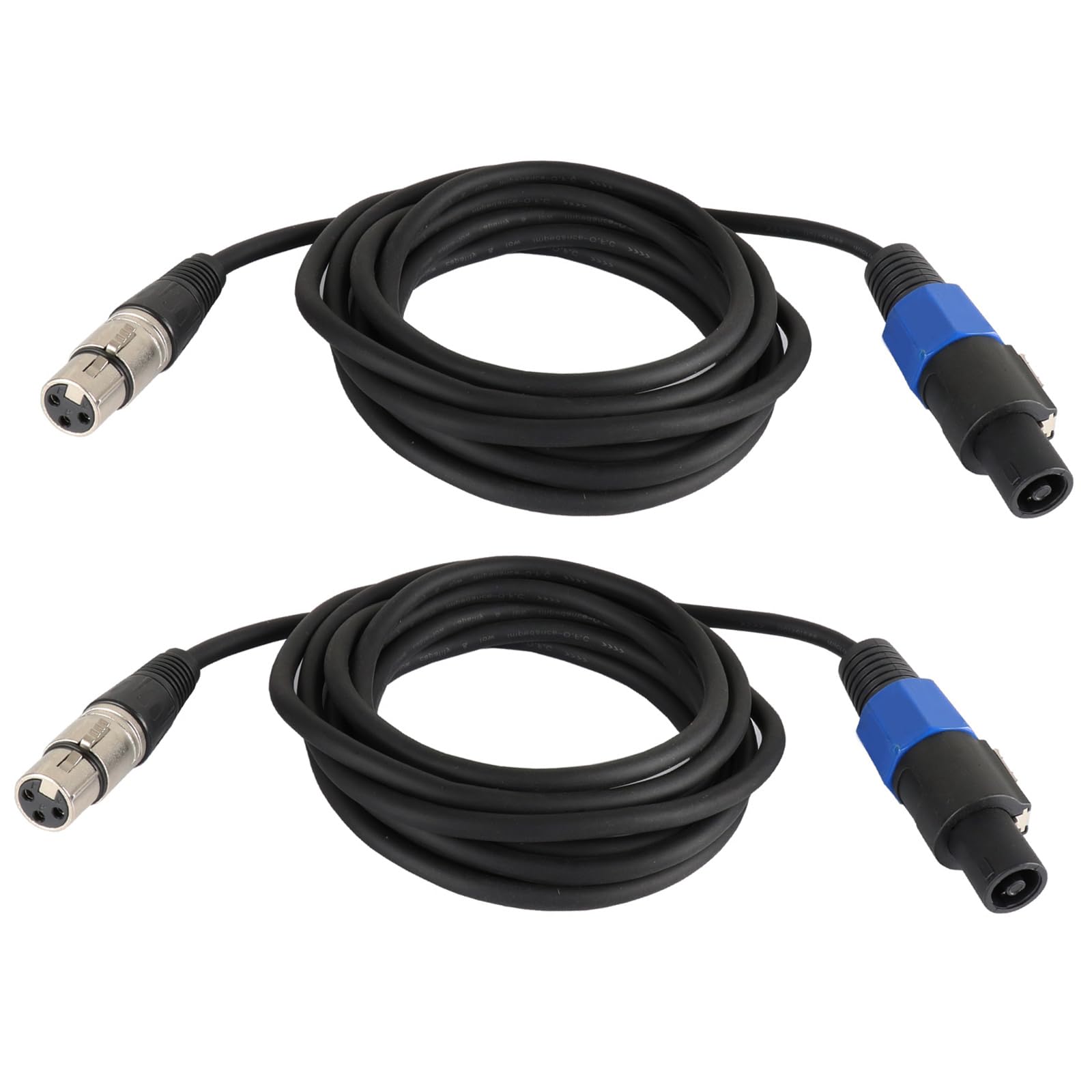 HBU 10 Feet Pack of 2 Speakon to XLR Cables - 2PCS 3 Pole XLR Female to SpeakOn Male Cable - 3 Pin Microphone to Loudspeaker PA DJ Audio Wire with