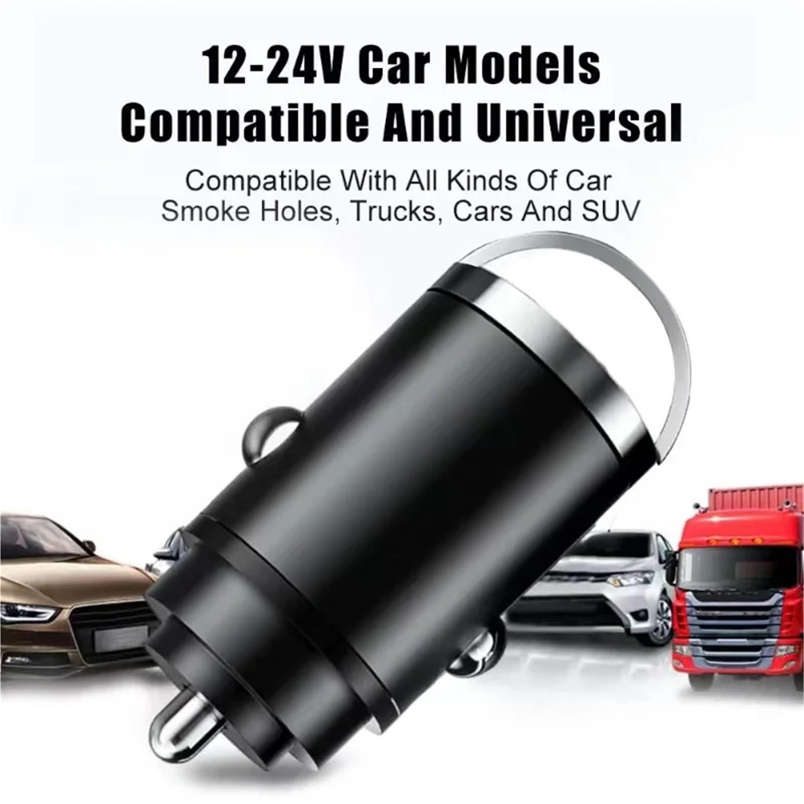 caricabatterie auto, Caricabatterie mini USB for auto a doppia porta da 100 W(200W Dual USB Black)