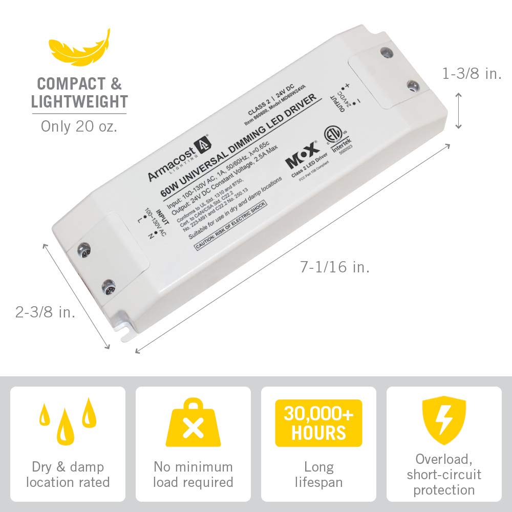 Armacost LED Driver - 60W Dimmable 24V DC -2