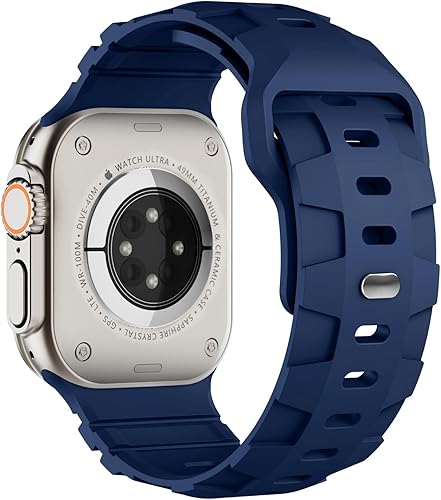 Miniatura 18 de Correa deportiva compatible con Apple Watch Ultra 2 Band de 1.929 in 1.811 in 1.772 in 1.732 in 1.654 in para hombres, correas de silicona suave