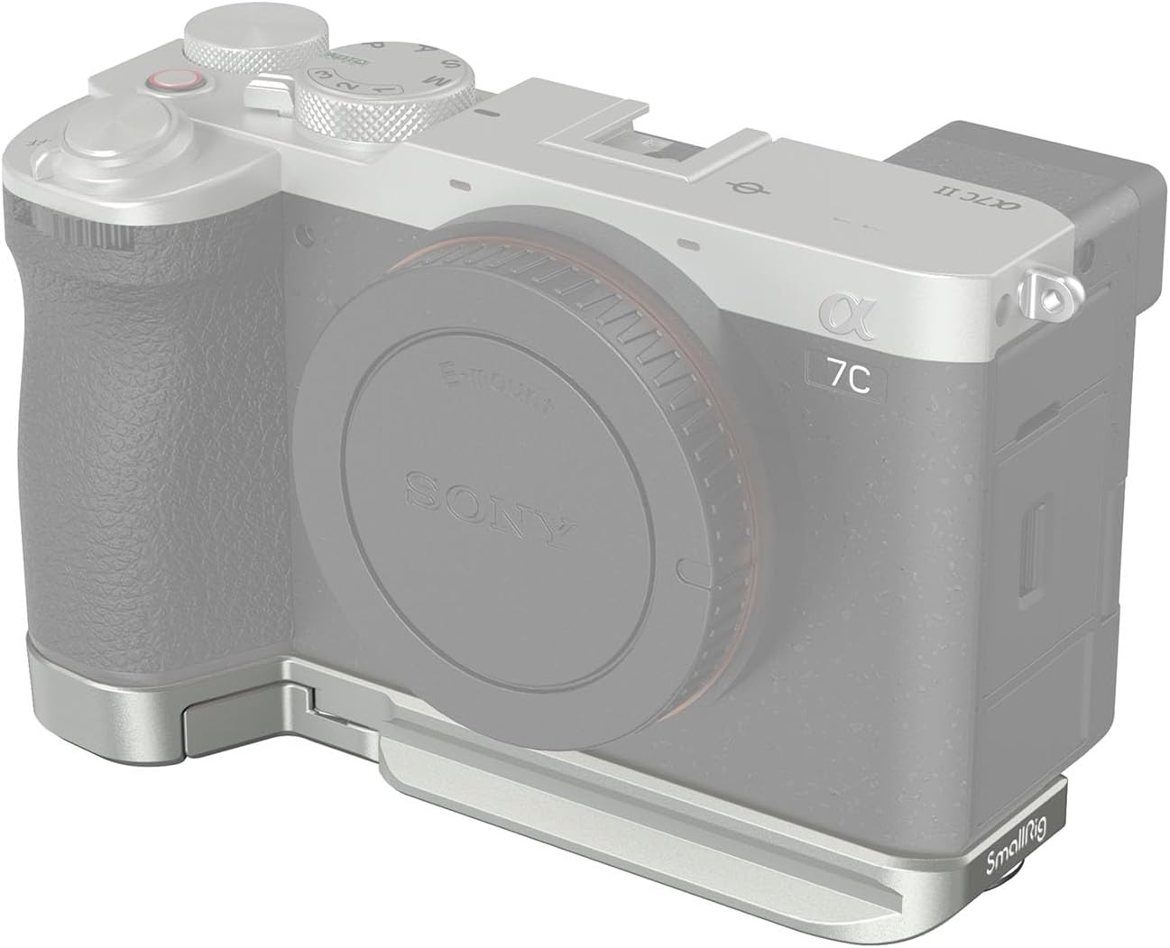 SMALLRIG Base Plate for Sony A7C II/A7CR Lower Mounting Plate (Silver) with Integrated Quick Release Plate for Arca, QD Female, Belt Slot, 1/4"-20 and 3/8"-16 Thread Hole - 4439