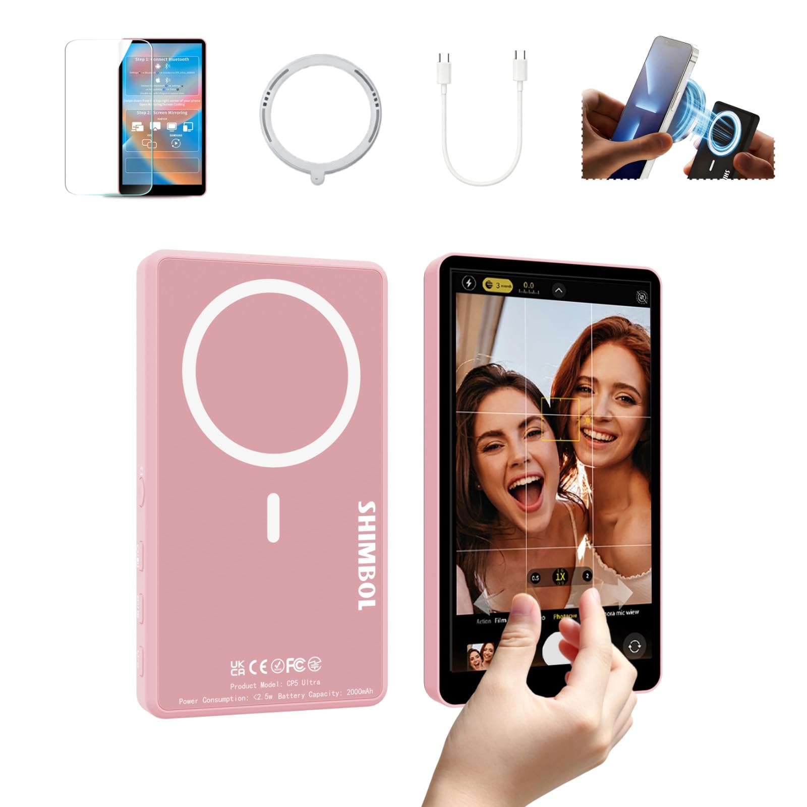 Amazon.co.jp: Shimbol CP5 Ultra ピンク、5インチ FHD ワイヤレス電話 