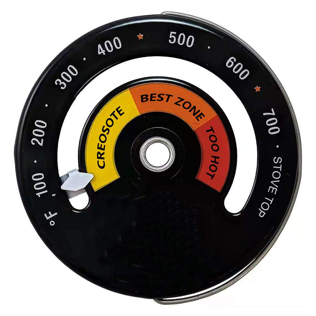 Unf As Shown Stove Fan,Magnetic Wood Stove Thermometer Heat Powered Temperature Gauge For Log Stove Burner Fireplace Fan, High-Efficiency Heat Distribution Log Burner Fan Fireplace Fan, 63X8.5mm
