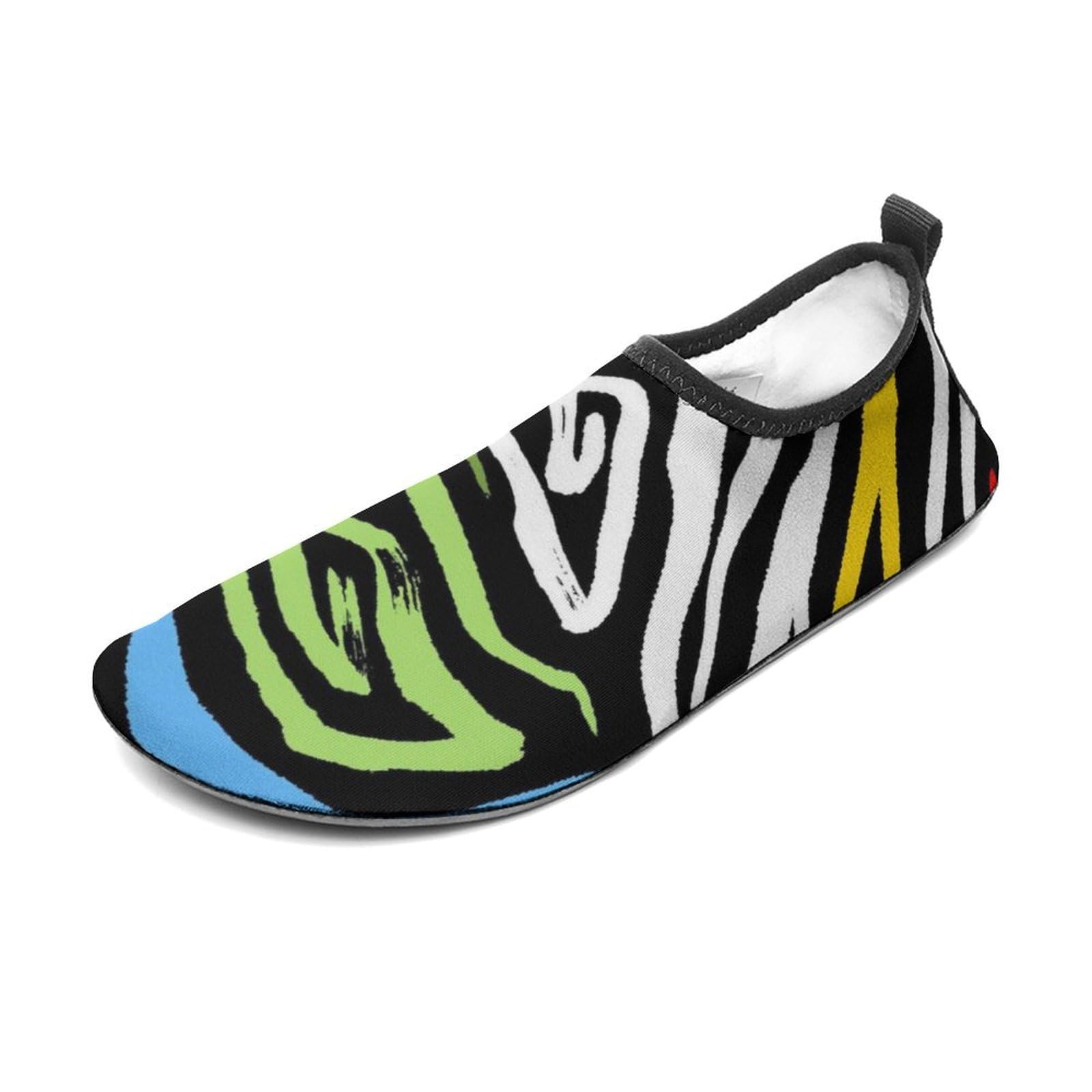 Rainbow Pattern Multicolored Print Water Shoes Beach Shoes Aqua Socks for Women Men Swimming Yoga