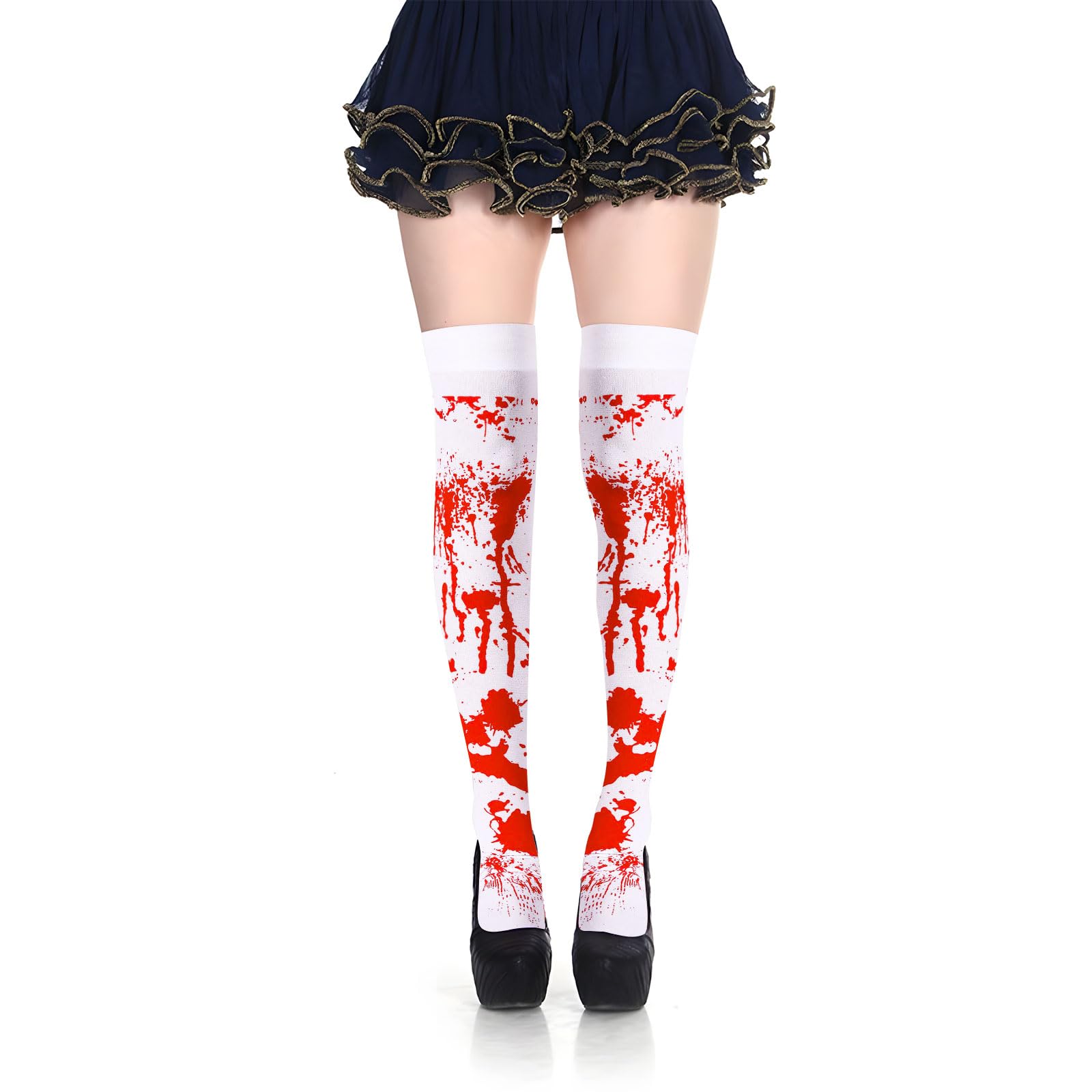 MICJLLT Halloween Blood Stained Tights for Women Uk,Day Of The Dead Tights Dress-Up Accessories Halloween Girls Costumes Nurse Bloody Socks,Zombie Tight Adults for Halloween Masquerade Cosplay