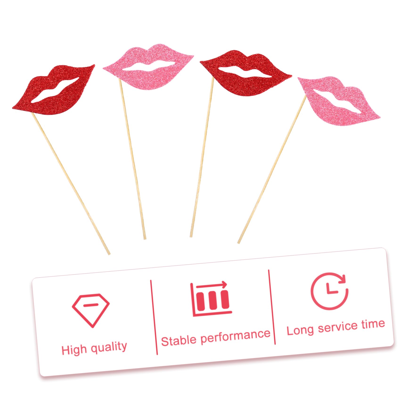 ULTECHNOVO 3 Sätze Teiliges Lustige Party Foto Requisiten Rote Lippen Handheld Selfie Accessoires Für Hochzeiten Geburtstagsfeiern Und Besondere Anlässe 40 Stück * 3