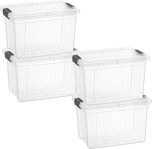 Miniatura 87 de Superio Cajas de almacenamiento transparentes con tapas, contenedores de plástico de 8.75 cuartos de galón para organizar, cajas apilables, sin BPA,