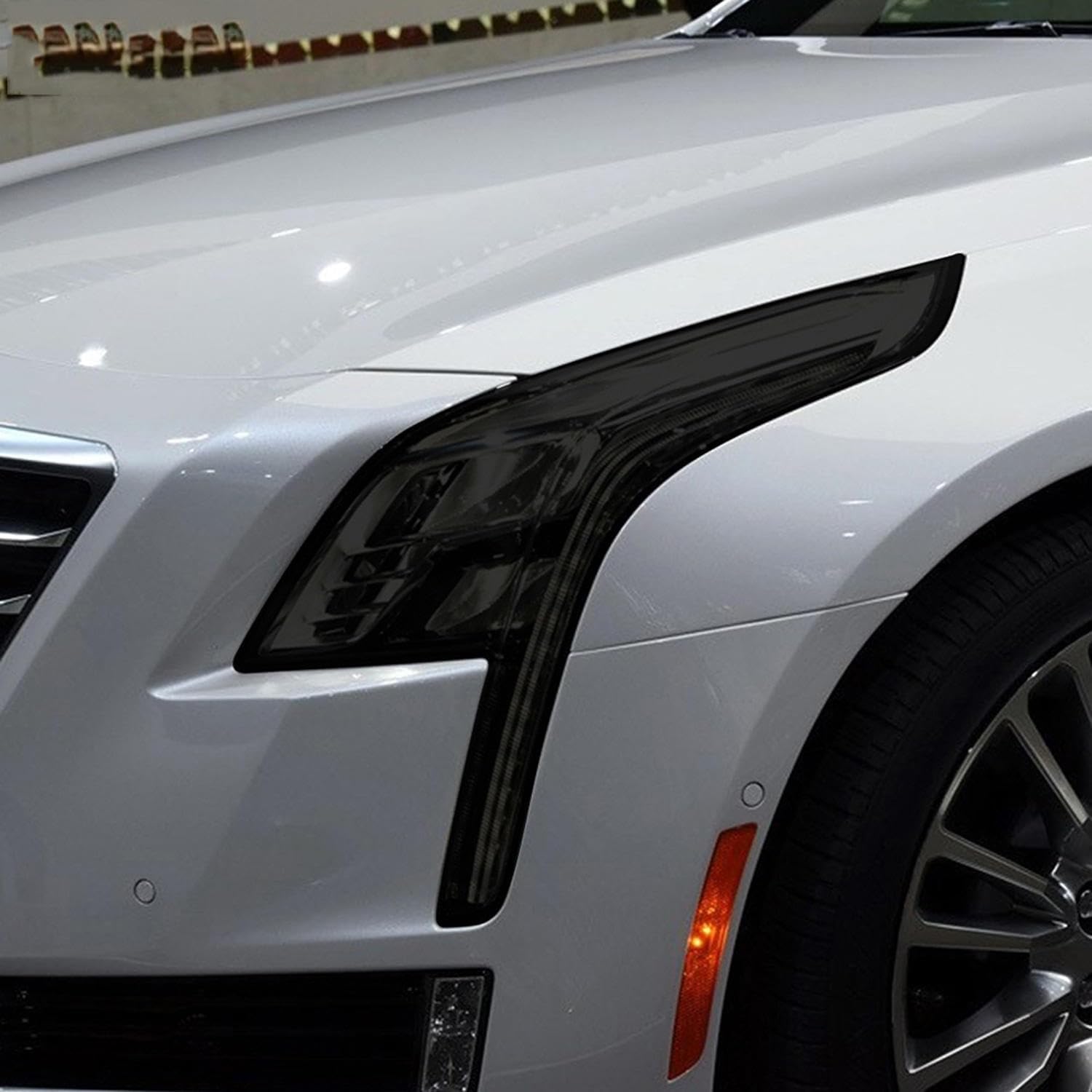 Samlng Transparent Car Front Light Film For Cadillac Ct6 Xt4 Xt5 Xt6 Xts Ats Accessories Car Headlight Protective Film Headlamp Black Tpu Sticker