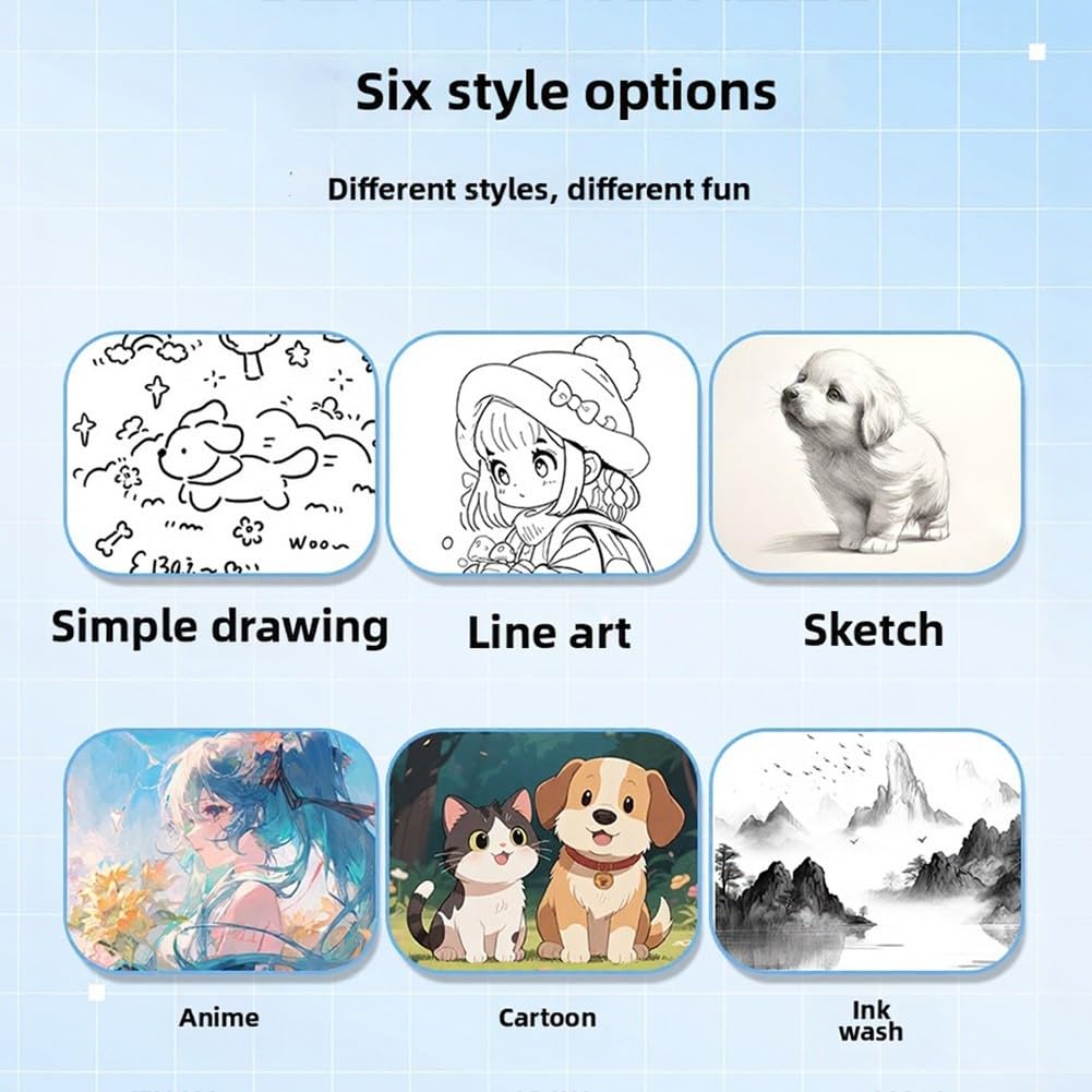 Impresora de dibujo para niños, impresora de dibujo de voz AI para niños, pantalla HD de 2.4 pulgadas, reconocimiento de voz AI para operación interactiva (rojo)