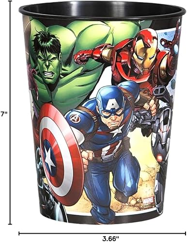 Miniatura 2 de Unique Vaso de plástico para estadio, 16 onzas, Vengadores, 1 unidad