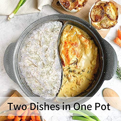 Haufson Yin Yang Hot Pot | Works with All Major Hobs | Naturally Non-Stick | Seamless Design | Professional Kitchenware for The Home(Blue) 2 Gallery Image