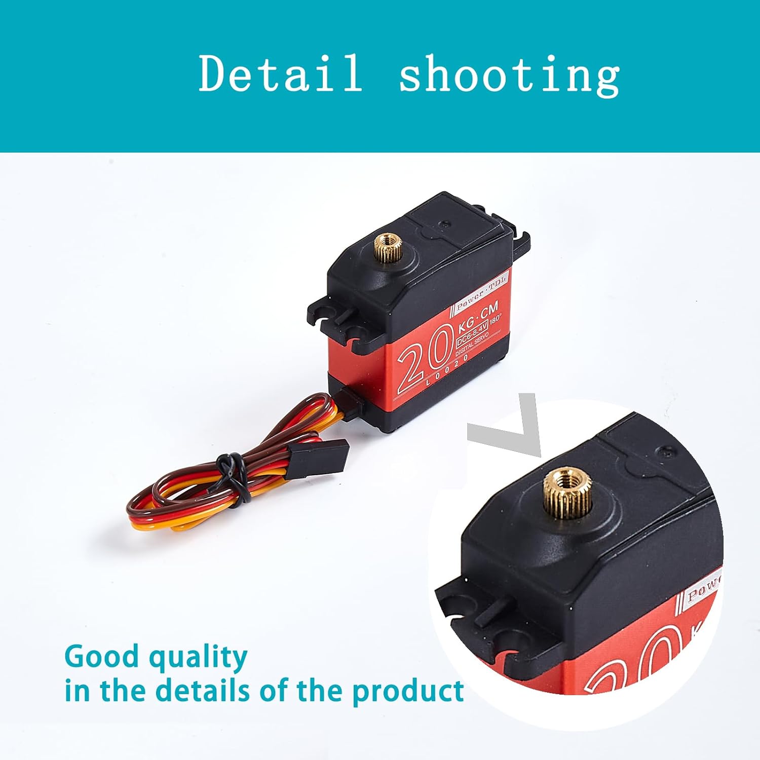 40KG High Torque Digital Servo Motor 5 Metal Gear, Engineering Plastics(PBT)+Aluminum Alloy Case Waterproof for RC Mode DIY,Control Angle 180° (40KG)