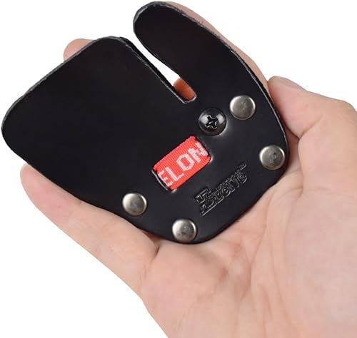 Miniatura 15 de Lengüetas de tiro con arco para dedos y protección de piel de vaca para arco recurvo para diestros Azul