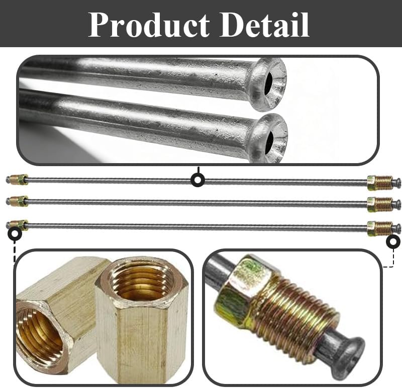 3 PCS 3/16" Brake Line Kit with Fittings,16" Long Stainless Steel Brake Lines with Inverted Double Flares & Standard Tube Nuts,Universal Braking Repair Replacement for Cars Trucks
