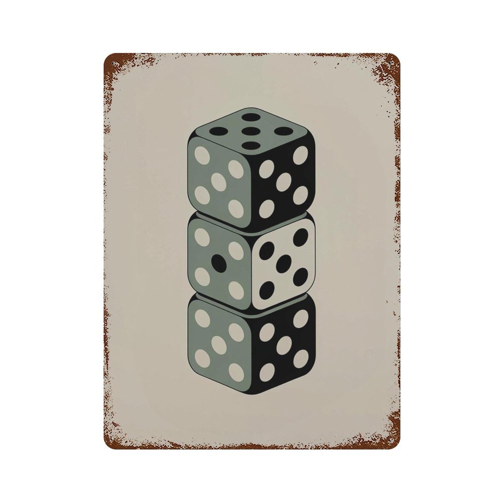 xiaoxiaoshen Dice Retro Casino Minimalist Mid Century Modern Gambling Work Game Room Wall Decor Art Metal Tin Poster Modern Home Decor Art Home Bar Shop Decorations Vintage Sign 40x30cm