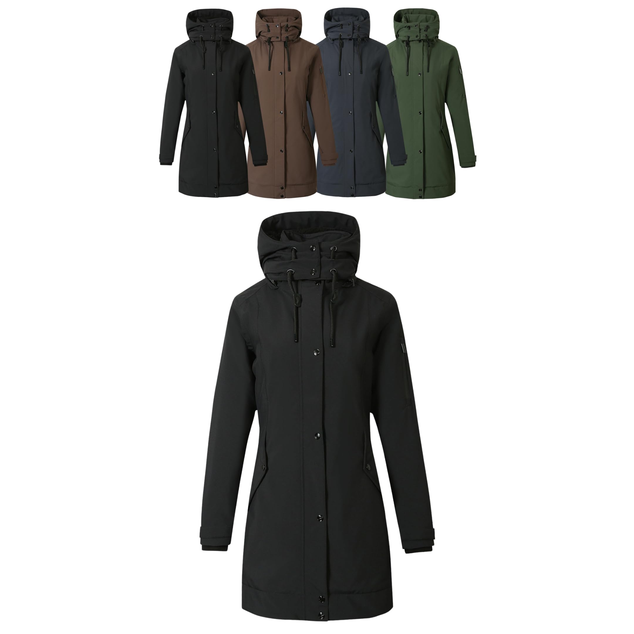 Covalliero - Damen Parka | Reitjacke mit Reitschlitz | warme Übergangsjacke mit hohem Kragen & 5 Taschen | wasserabweisende Winterjacke | Reitbekleidung in vielen Farben & Größen