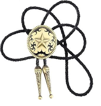 KDG Western Pattern Deer bolo tie for man Cowboy cowgirl necktie round shape