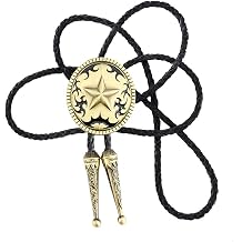 KDG Western Pattern Deer bolo tie for man Cowboy cowgirl necktie round shape