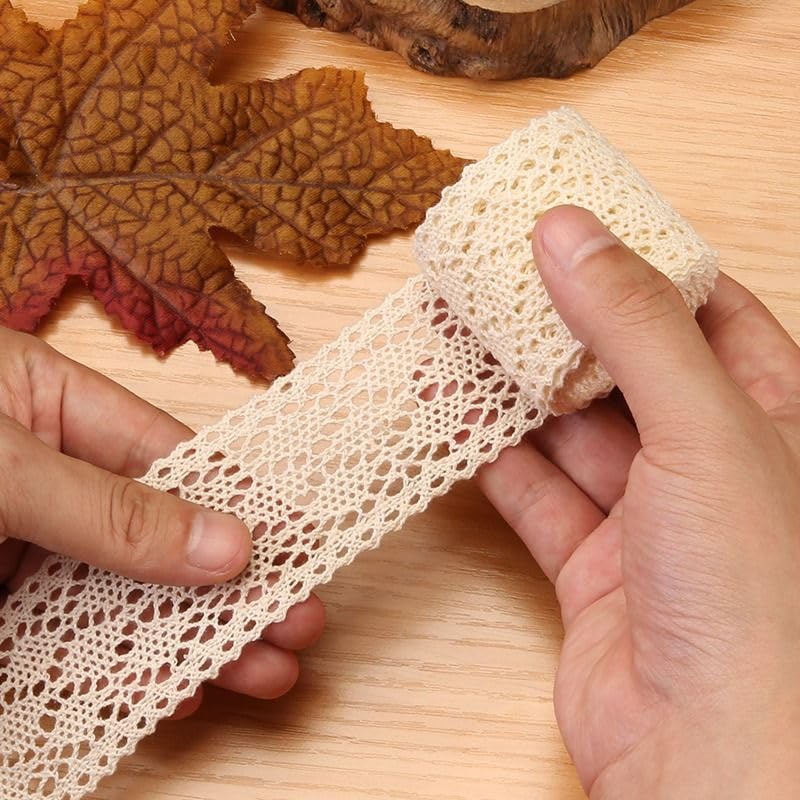 GORGECRAFT 5 Yards X 4" Ruban De Dentelle Frange Garniture Dentelle Garniture Rubans Pour Vêtements Rideau Couture Artisanat Accessoires Décoration De La Maison, Beige