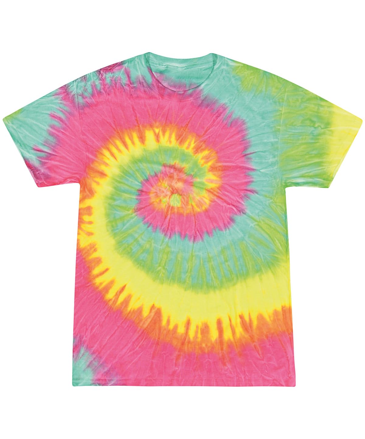 COOZO Unisex Tie-Dye T-Shirt - Minty Rainbow - L