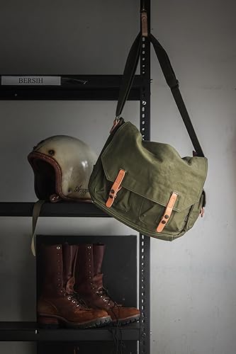 Miniatura 7 de Gootium Bolsa de mensajero de lona Bolso de hombro vintage de 16 pulgadas para laptop, estilo mensajero, bolsa de trabajo para campus