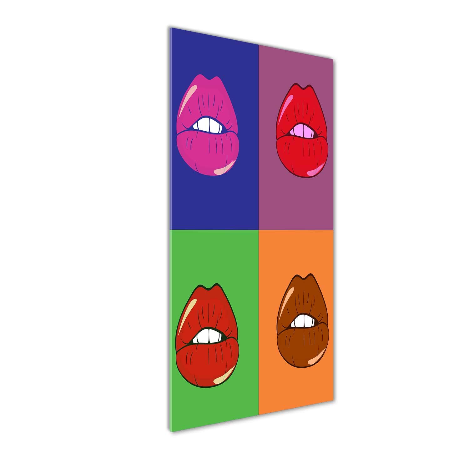 Impression sur verre acrylique Tulup 50x125 cm - Tableau mural multicolore lèvres