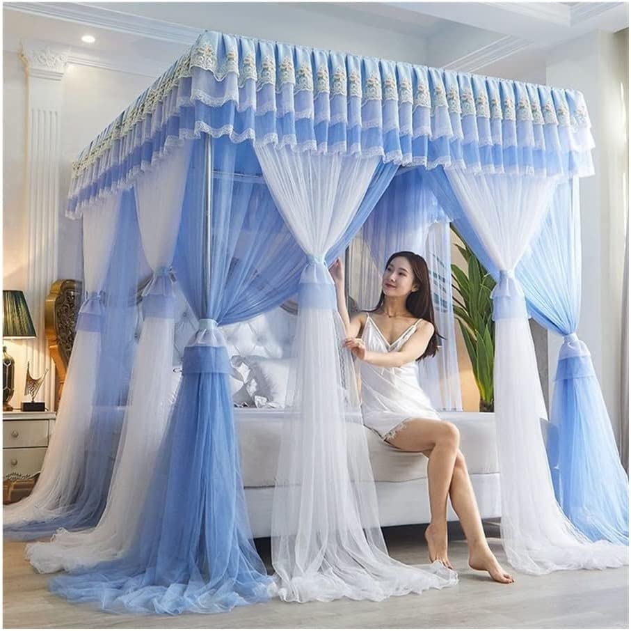 Tenda Letto A Baldacchino 4 Angoli – Zanzariera In Pizzo Per Letto A Posta, Principessa