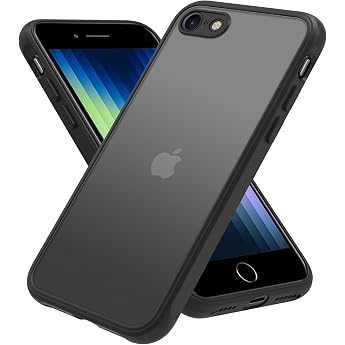 PinLiSheng Smartphone Case for Gen 2/3 iPhone SE or iPhone 8/74.7 , Shockproof, Fingerprint Resistant, MIL-Grade Protection, Non-Slip, Matte, Translucent, Anti-Yellowing, Wireless Charging, Black