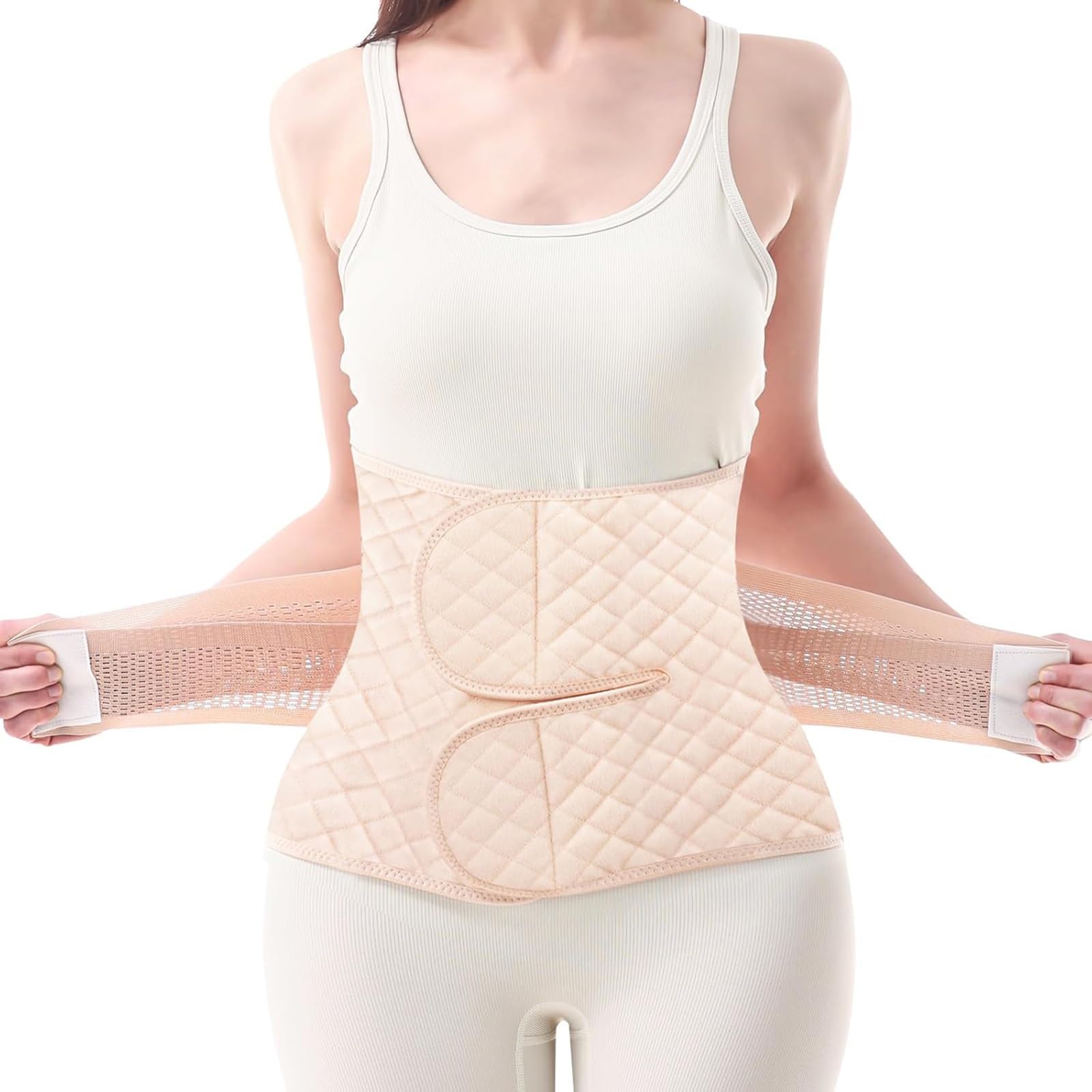 Cintura Addominale Postpartum, Cintura Addominale, Cintura Postpartum, Cintura di Supporto for Il Recupero del Taglio Cesareo Cintura Addominale Postpartum, Legante Addominale Postpartum(Beige,Small)