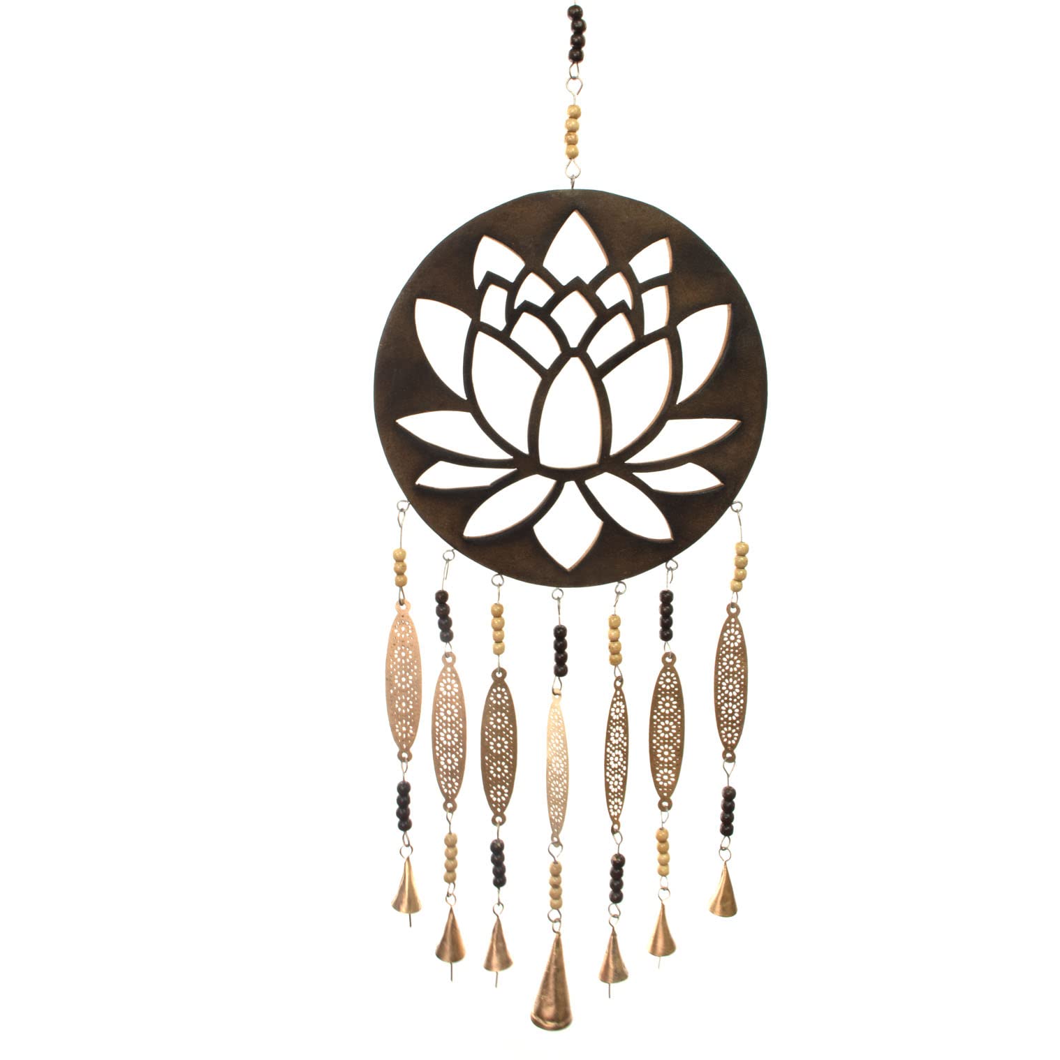Crafties Art Large Hand Carved Lotus Flower Wooden Plaque Wall Hanging Feng Shui/Vastu Wind Chimes for Home & Office Decor | Seven Dangles with Brass Bells for Positive Vibrations Energy Flow (B0BGXGWQQ9) Amazon Price History, Amazon Price Tracker