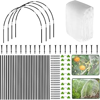 HIQE-FL 30Pcs Pflanztunnel Bögen,3X10M,Gewächshausreifen Fiberglas,Tunnelbogen für Hochbeet,Gewächshausreifen,Gartentunnel Reifen,Folientunnel Bögen,Gewächshaus Tunnel,Gewächshaus Hoops
