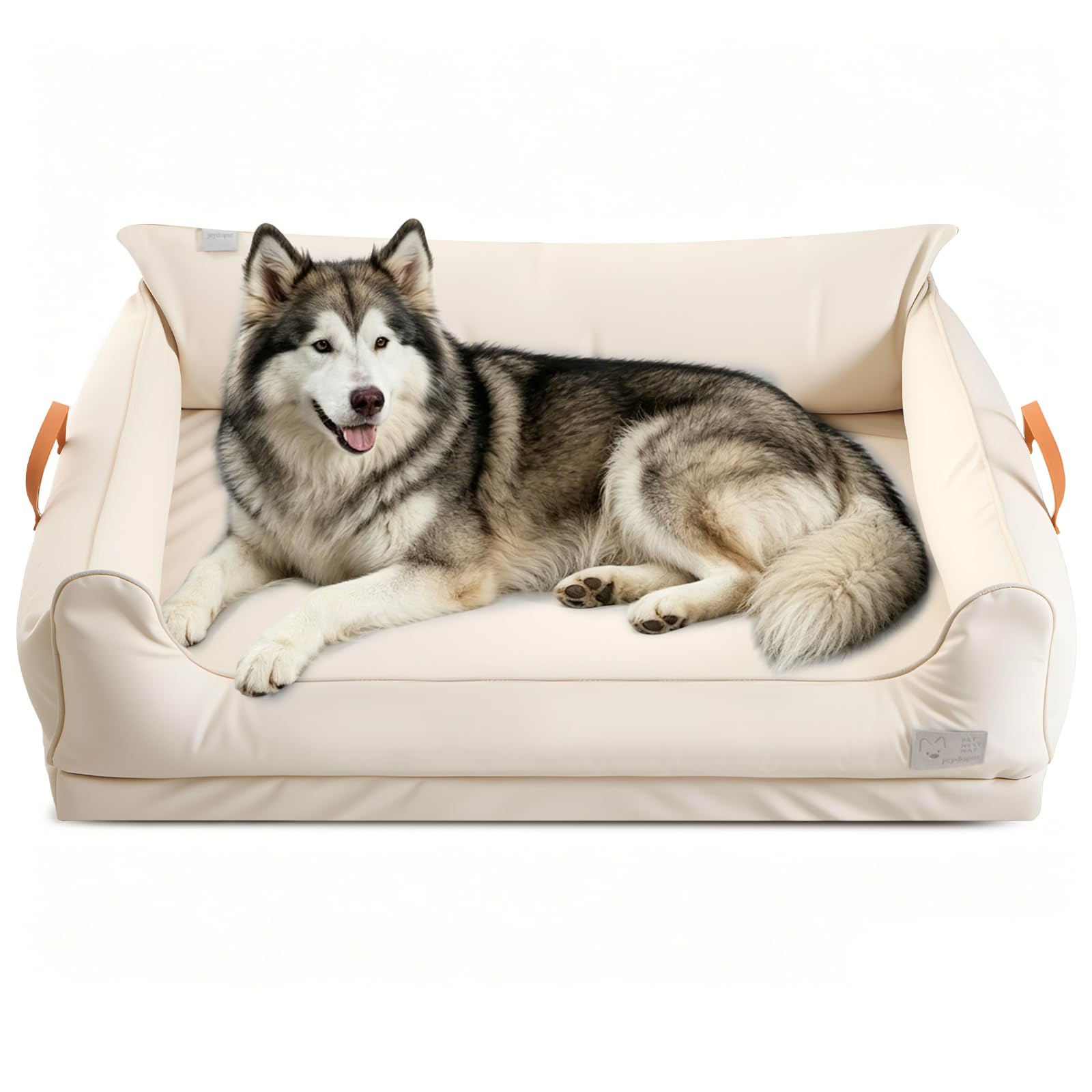 jeydopnt faux leather bolster dog sofa
