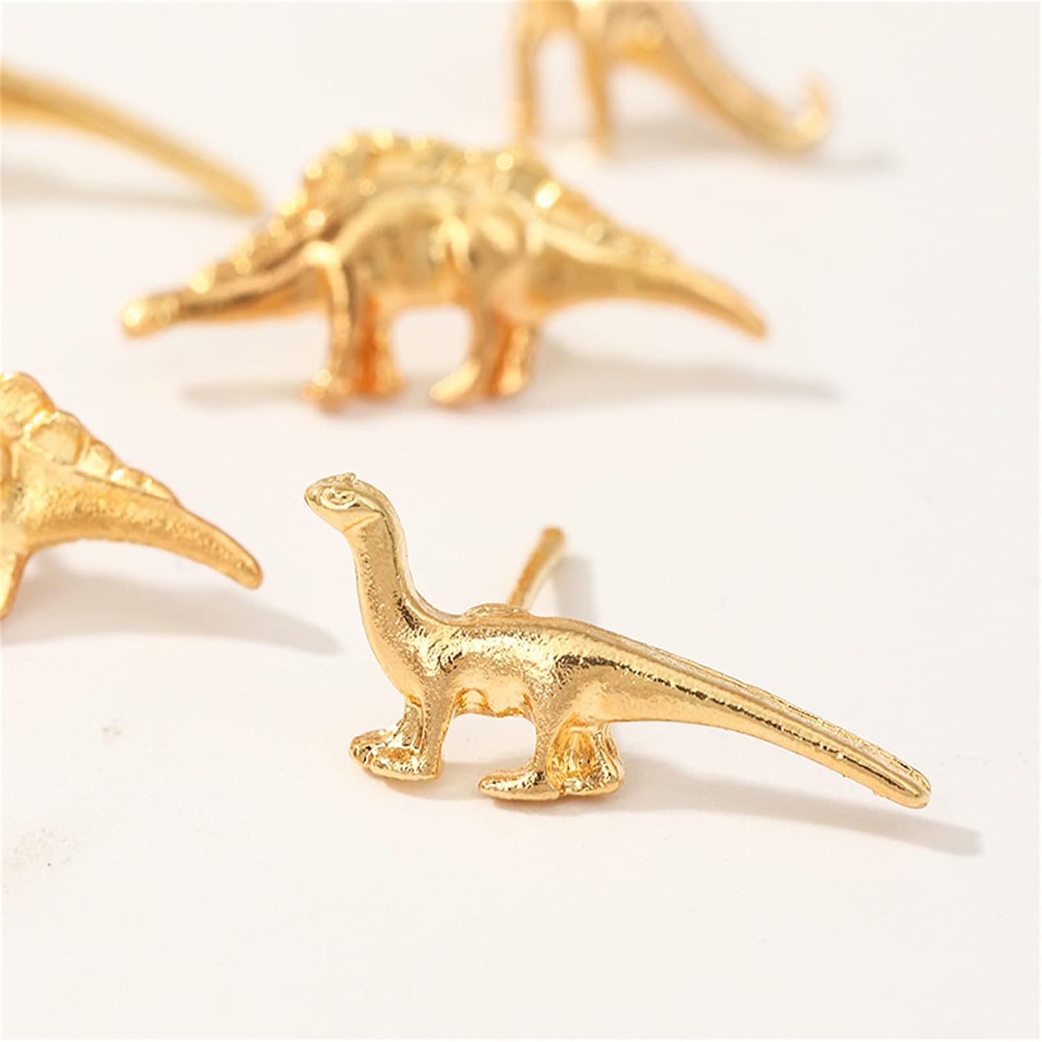 coadipress 3 Pairs Dinosaur Stud Earrings Set for Women Chic Gold Silver Plated Metal Animal T-Rex Dinosaur Charm Post Studs Wedding Engagement Jewelry - Image 6