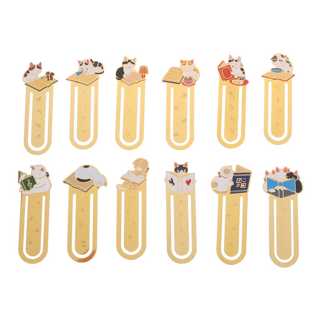 Oranmay Cat Metal Bookmark Creative Cartoon Book Label School Office Supplies Student Gifts