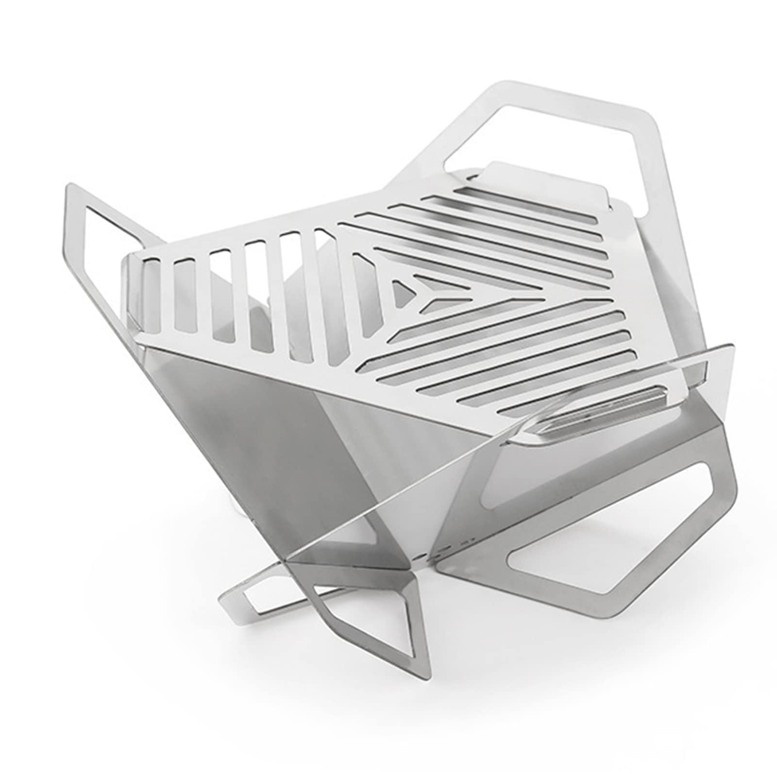 Estufa plegable de camping | Parrilla portátil de acero inoxidable para madera y carbón | Barbacoa compacta con bolsa de almacenamiento para mochileros, senderismo, viajes
