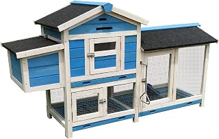 LOWLIU Casa para Perros y Gatos Villa for Mascotas de Doble Capa con Bandeja, Jaula for Correr súper Espacial, Jaula for Conejos, Jaula for Pollos Jaula para Gatos (Color : Blue)