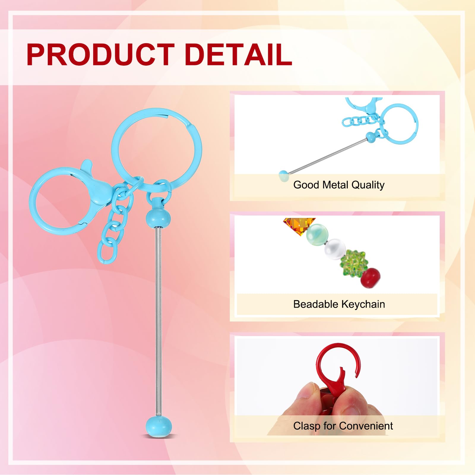 PATIKIL 12 Pcs Beadable Keychains Bars - Image 3